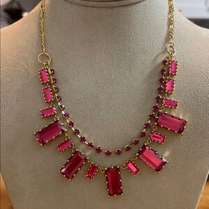 Betsey Johnson Gold and Pink Statement Necklace